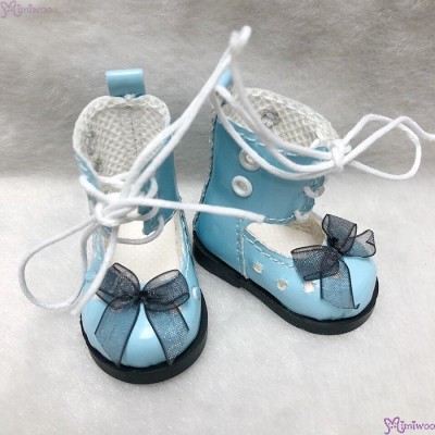 SHU074BLE Mimiwoo Yo-SD 1/6 bjd Doll Shoes Lace Hole Boots Blue 